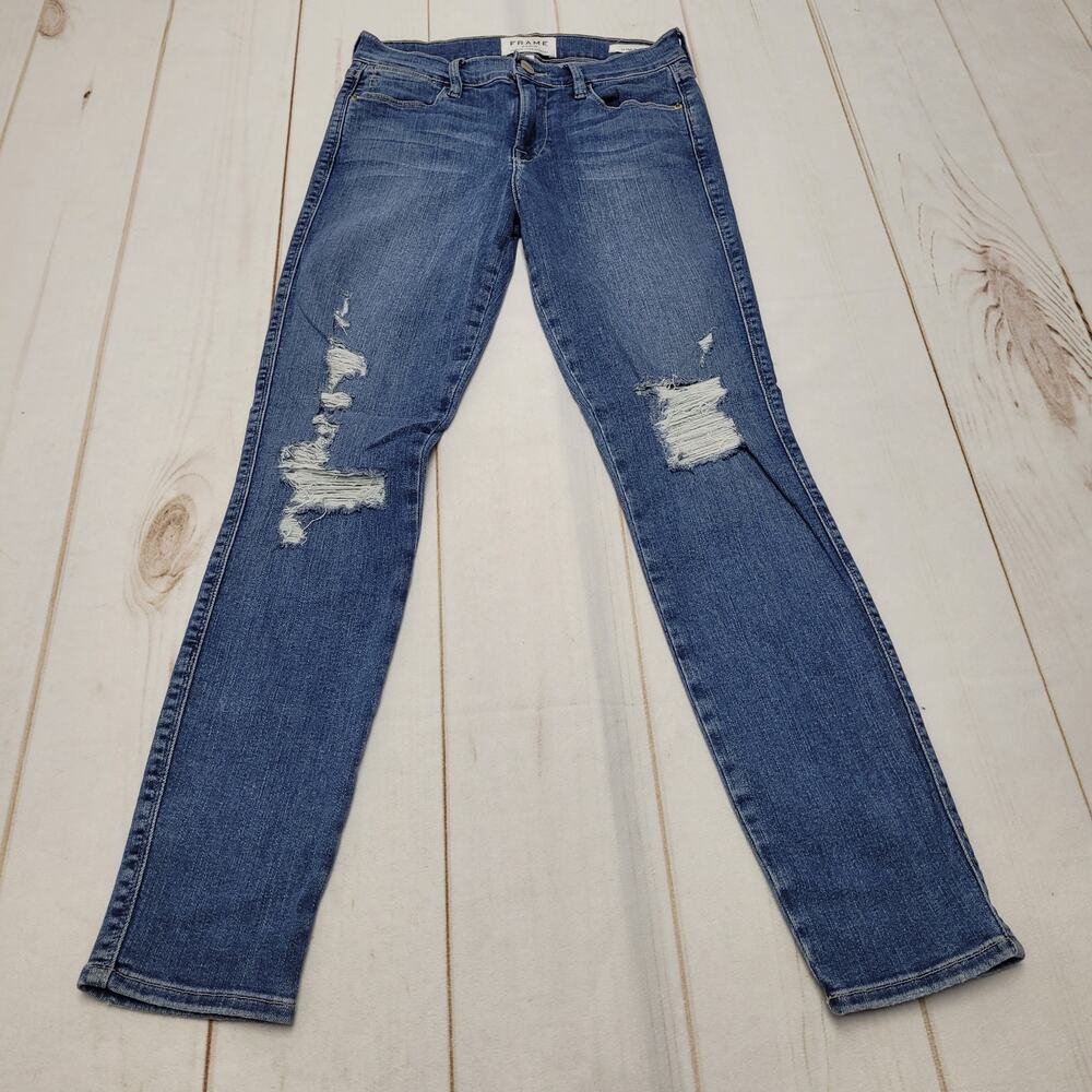 Frame Denim Le high skinny jeans high rise ripped distressed 26